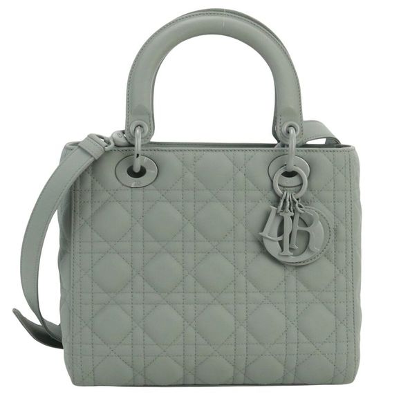 Dior Handbags - Dior Lady Dior Grey Leather Handbag (Pre-Owned)